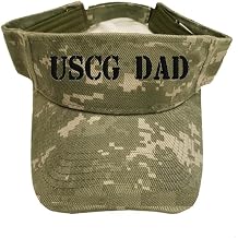 Military USCG Text U.S. Coast Guard Dad Digital Camo Visor