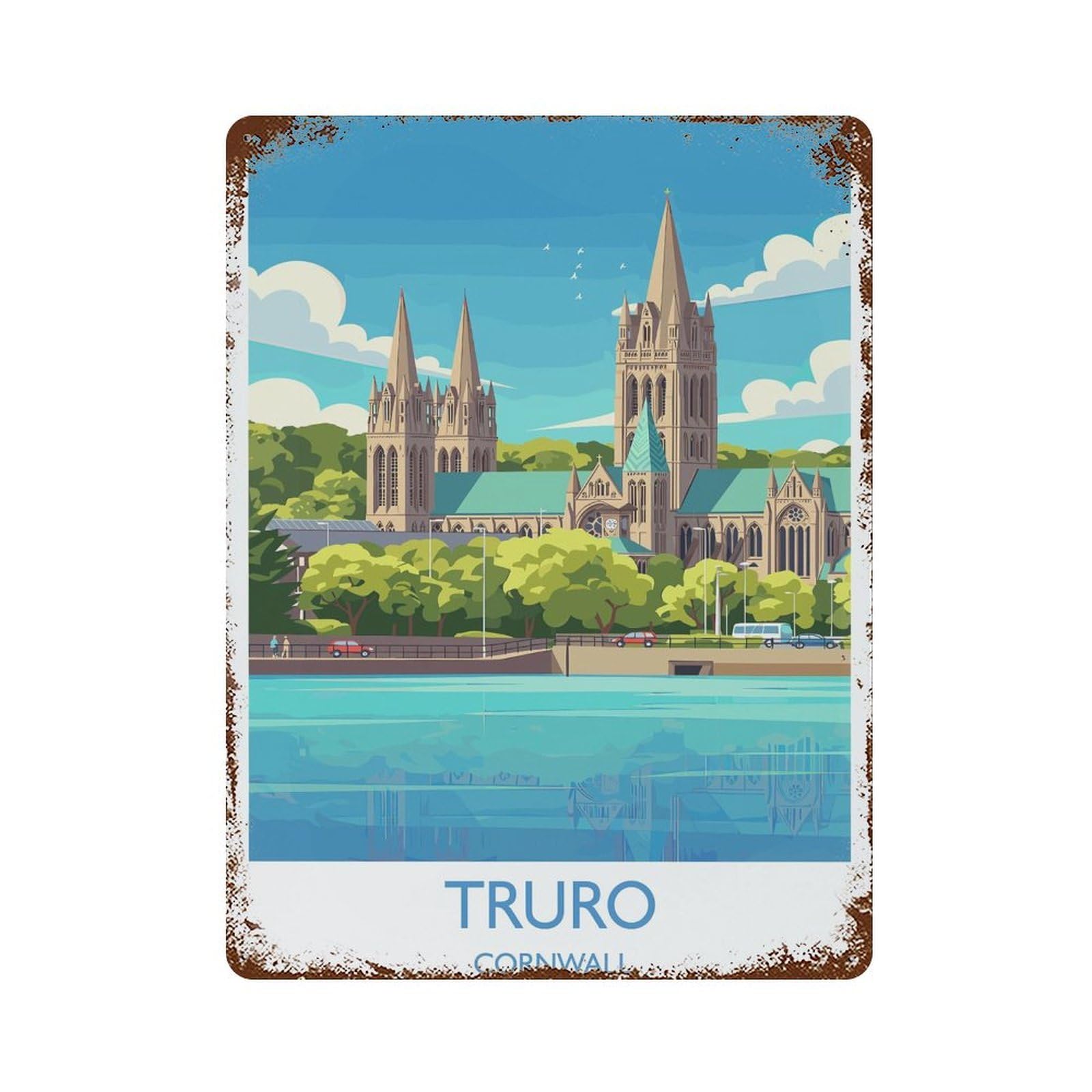 xiaoxiaoshen Truro Travel of England Cornwall Cathedral Lovers Gift (2) Wall Decor Art Metal Tin Poster Modern Home Decor Art Home Bar Shop Decorations Vintage Sign 40x30cm