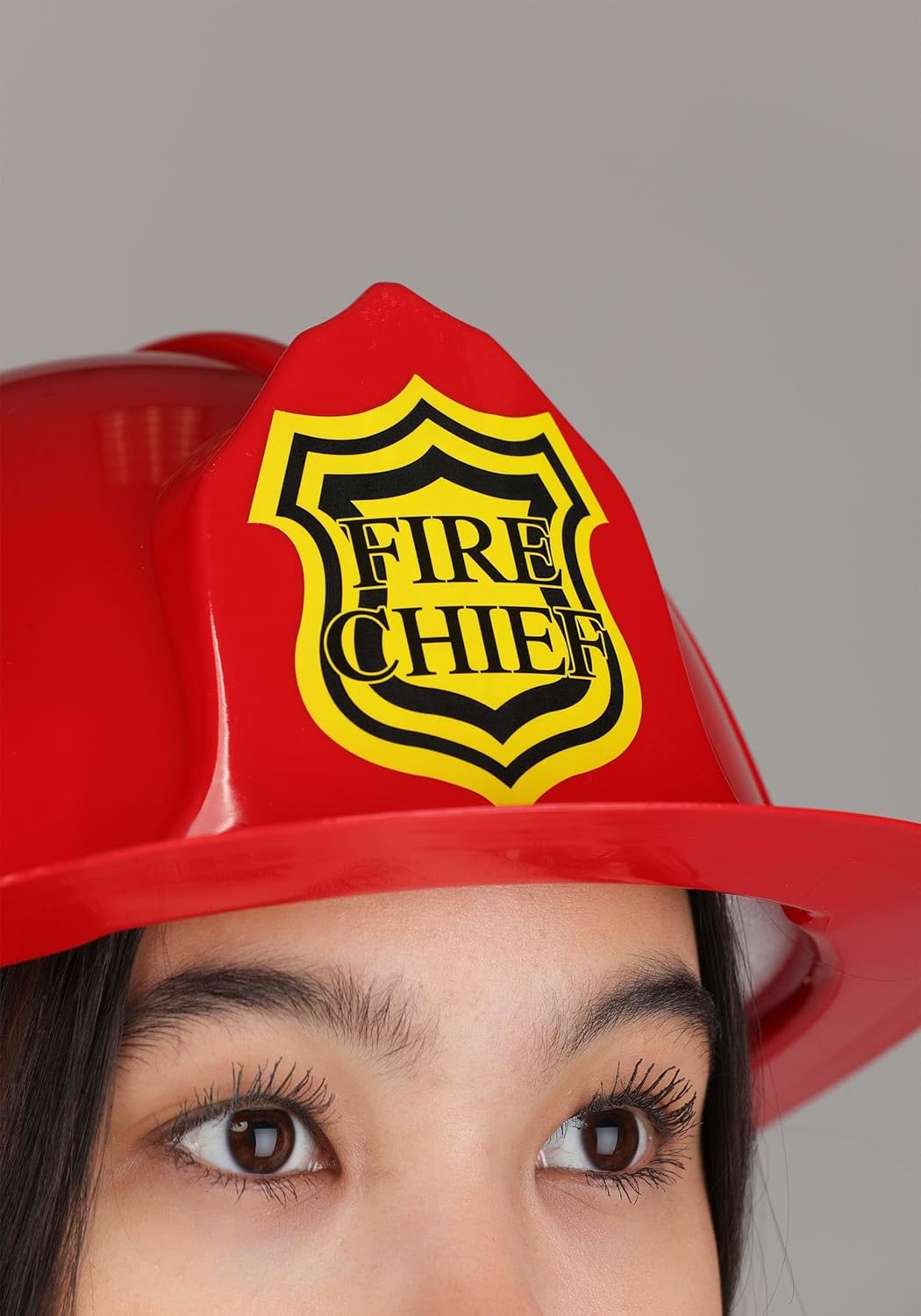 Firefighter Helmet Costume Accessory for Adults - Red Plastic Fire Chief Hat for Halloween Party or Fireman Outfit - Image 8