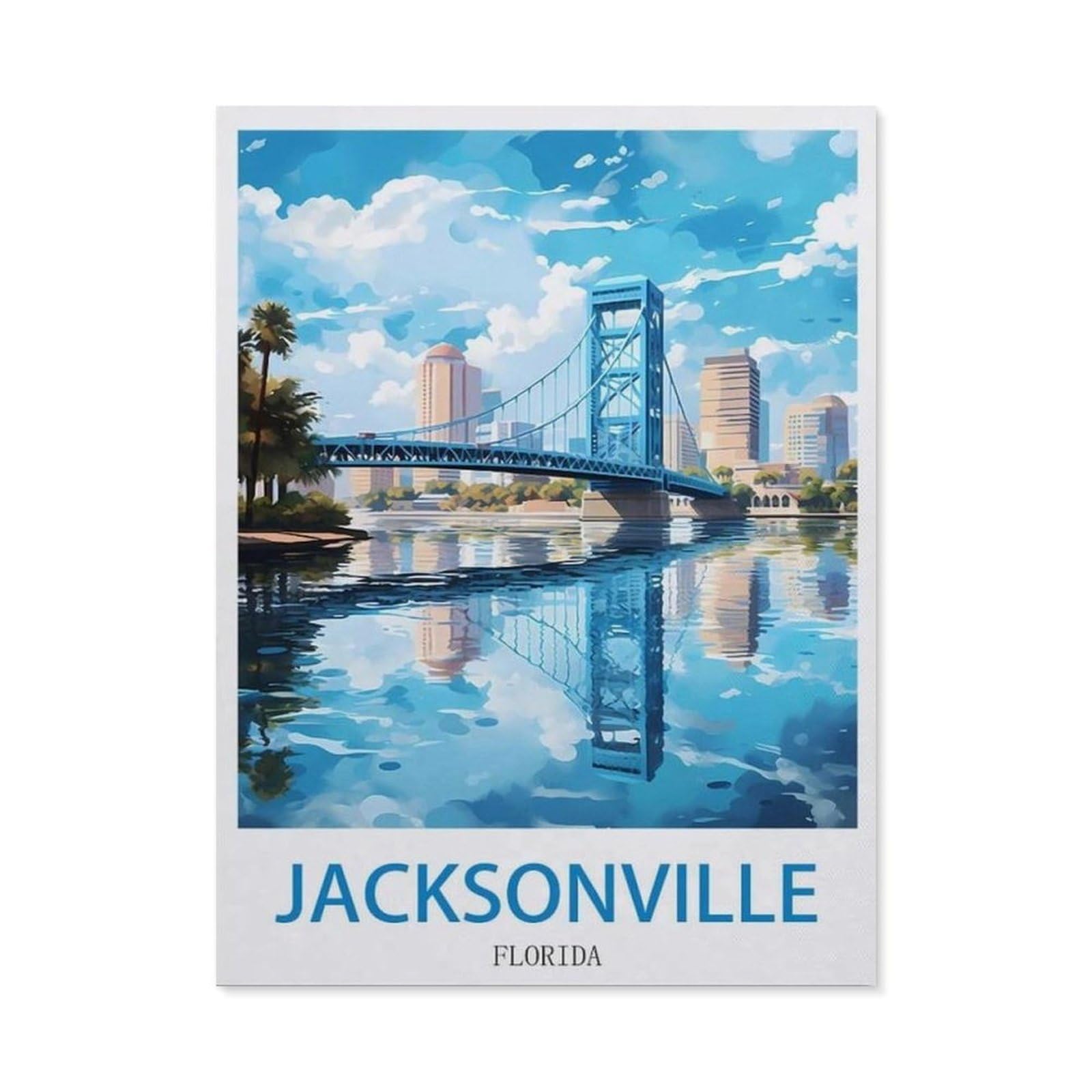 Funny Metal Tin Signs，Jacksonville Florida(15x30cm）