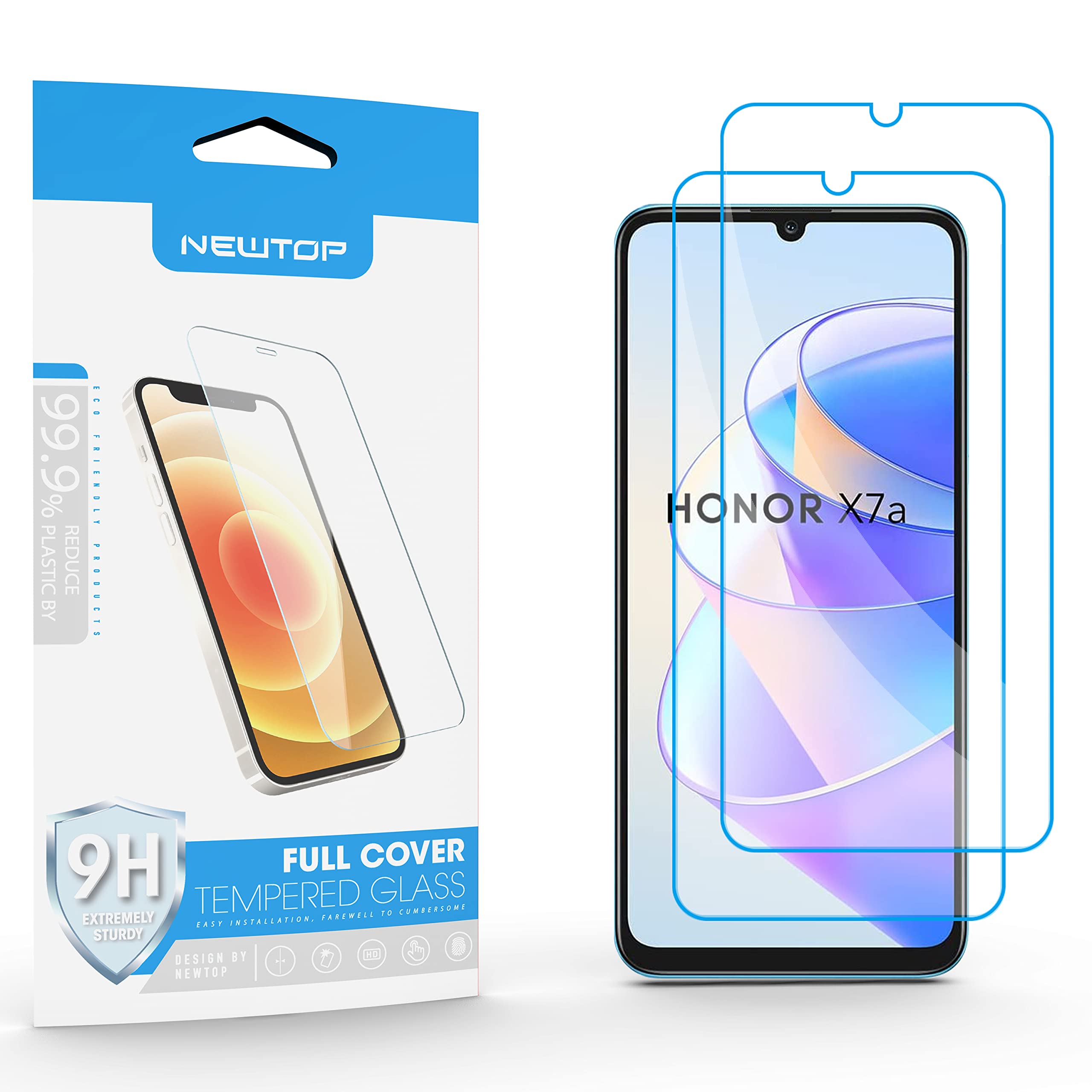 N NEWTOP Pellicola Compatibile con HUAWEI HONOR 6A, GLASS FILM 0.3mm 9H