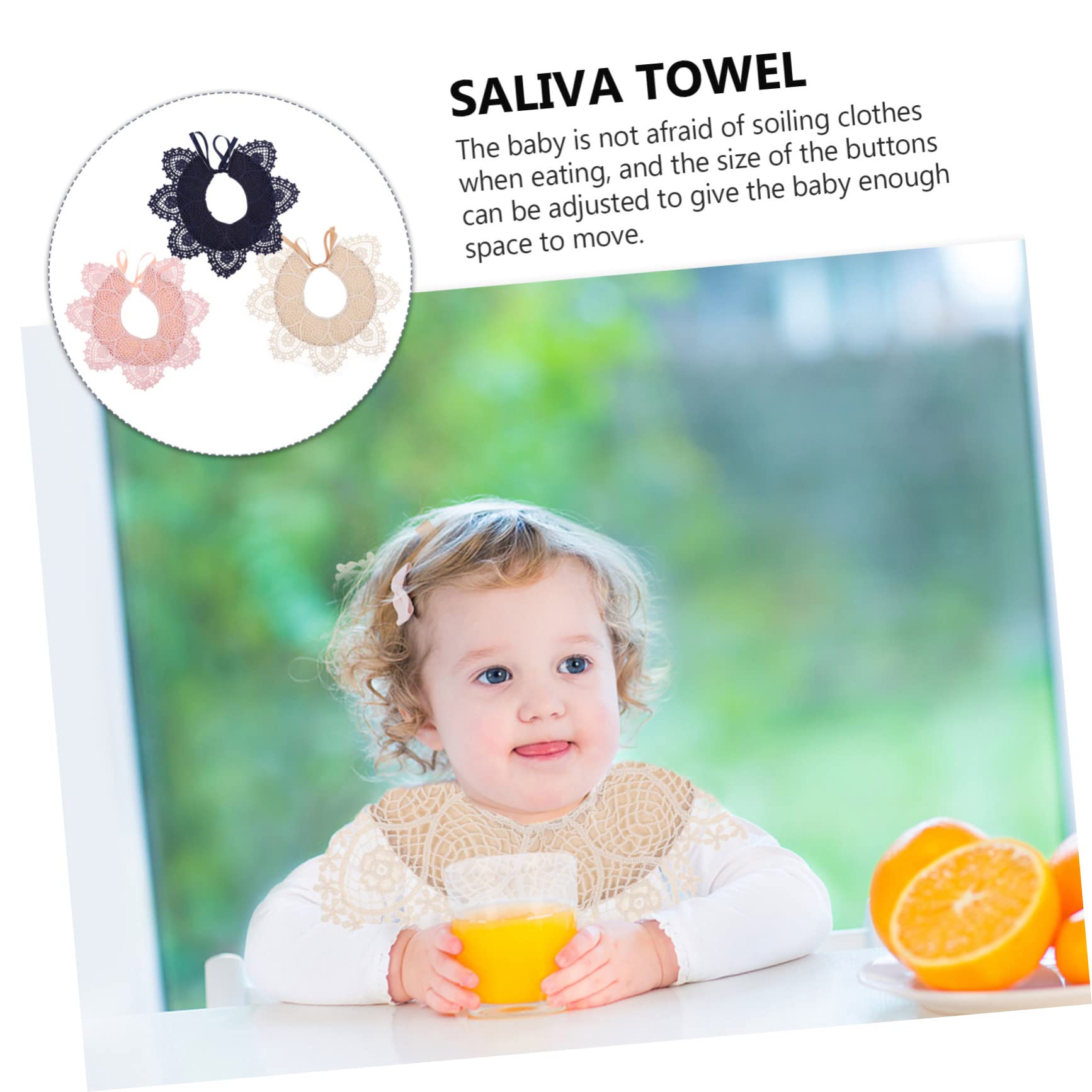 Bavaglini Bandana Neonata 3 Pezzi in Cotone per Saliva
