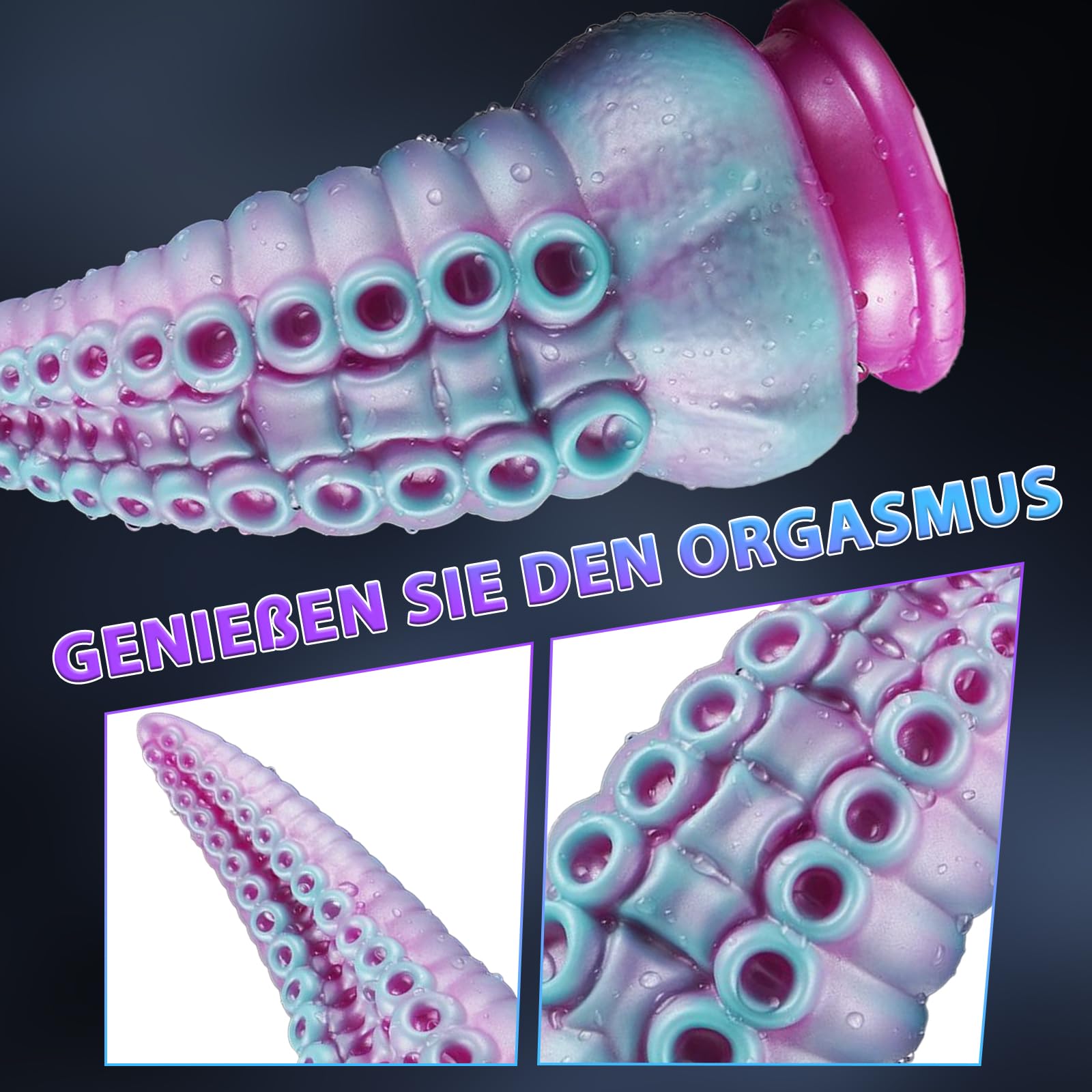 BDSMYEE Grande plug anale in silicone con ventosa, dildo anale a tentacoli, giocattolo sessuale per coppie, dildo anale allungatore a coda, giocattolo anale per donne e uomini, sesso estremo (S)