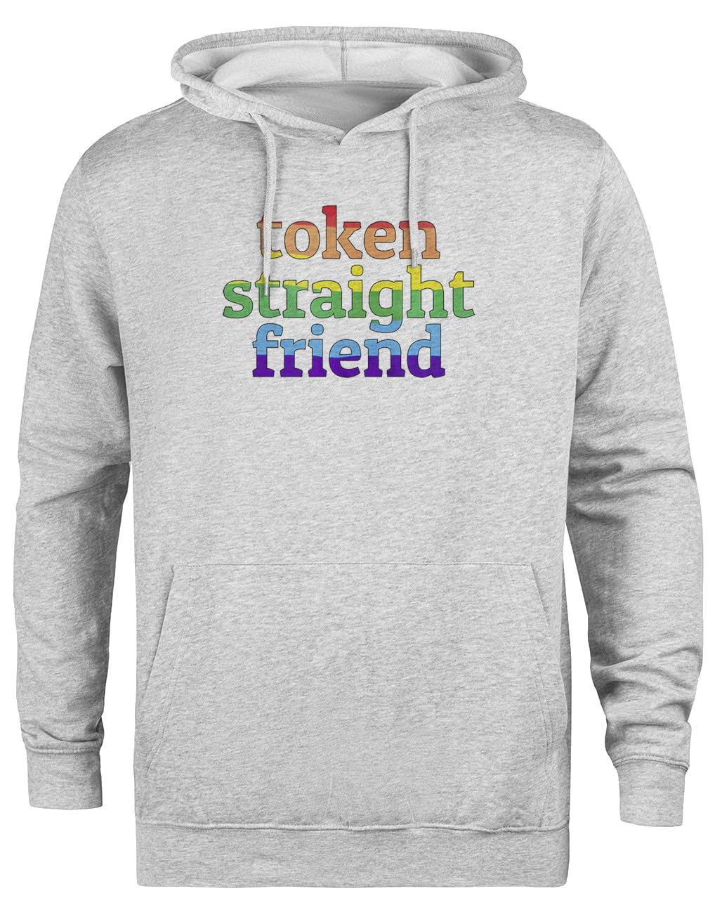 Token Straight Friend Unisex Grauer Hoodie Umweltfreundliche Kapuzenjacke Unisex Grey Hoodie Eco-Friendly Hooded Jacket