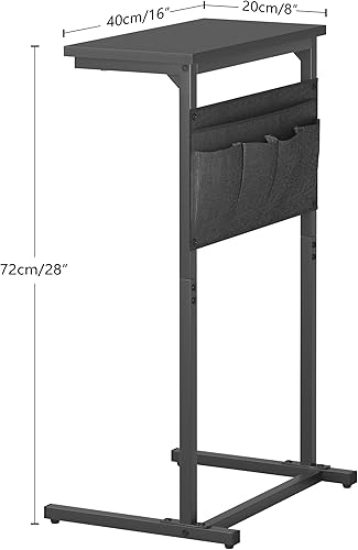 Miniatura 3 de Mesa auxiliar en forma de C, mesa auxiliar para sofá, bandeja de TV pequeña, mesa de sofá con bolsa de almacenamiento para espacio pequeño, sala de