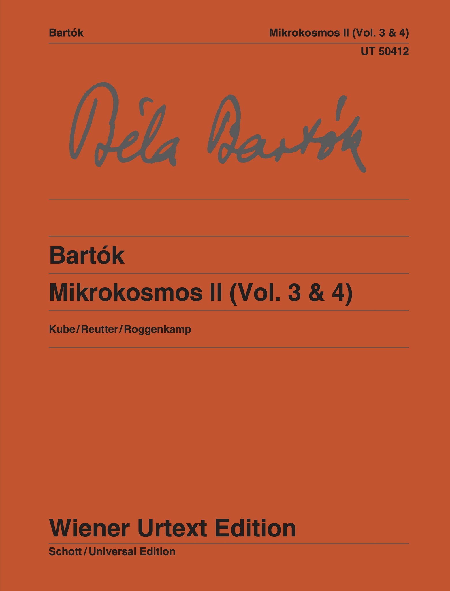 Mikrokosmos Vol. 2 (Vol. 3 & 4) piano Urtext Bartók Edited from the sources by M