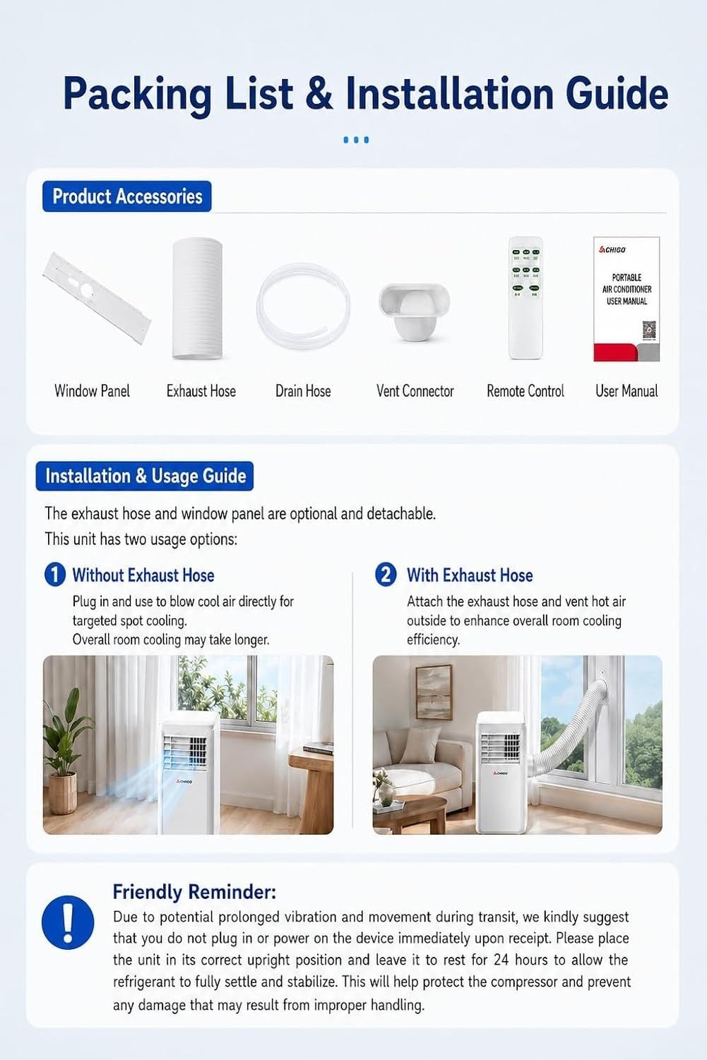 Aire Acondicionado Portátil 5000 BTU con Mando a Distancia y Temporizador 24 Horas, Enfriamiento para Hogar y Oficina hasta 16-24 m², Comes with UK 3-Pin Plug (, 9000BTU, 9000BTU
