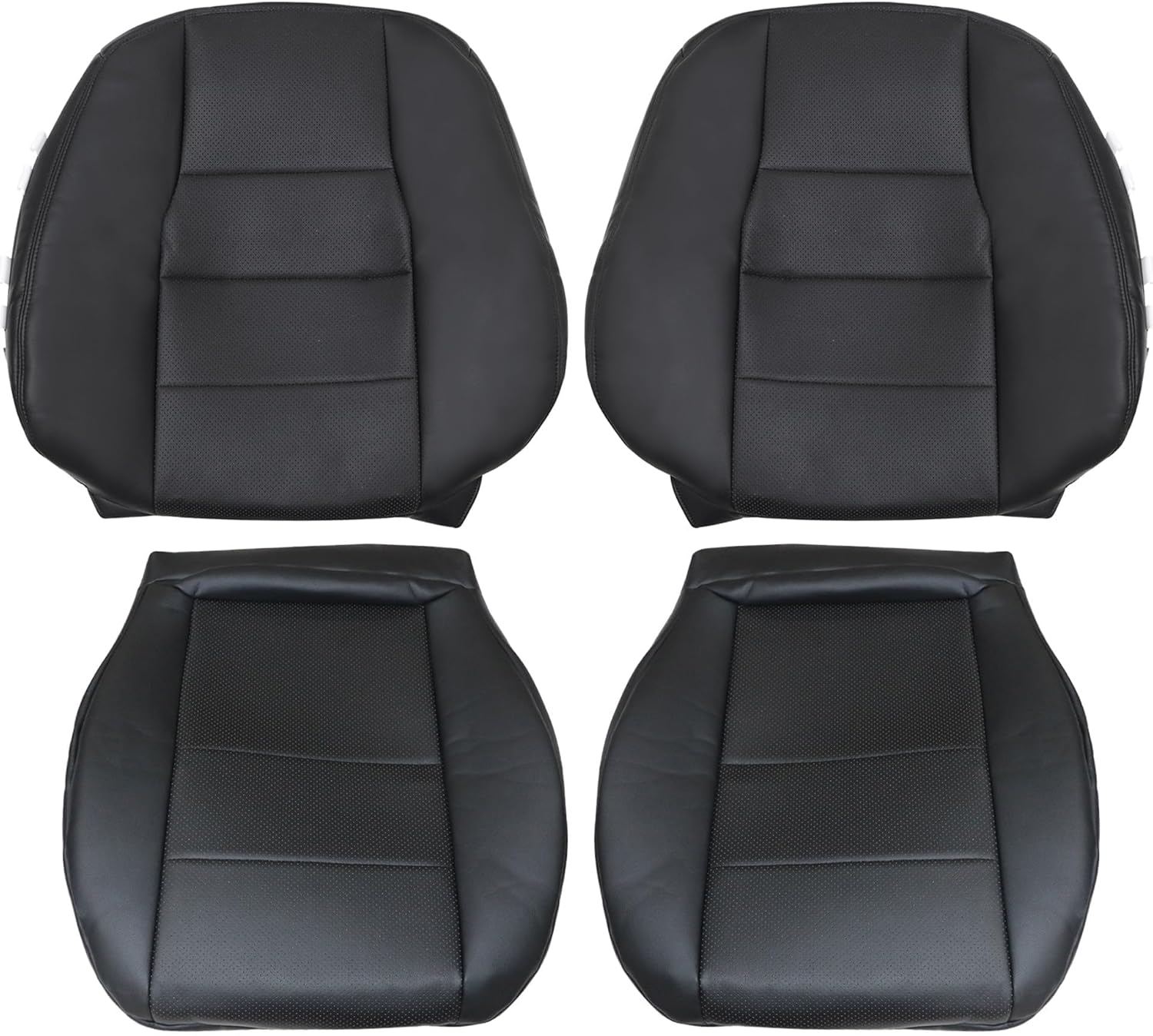 GXARTS Black Leather Driver & Passenger Side Bottom & Top Back Seat Cover Fit for Mercedes Benz GLK250 GLK280 GLK300 GLK350 2008-2015 Fit for Mercedes Benz C250 C300 C350 C350e C400 2008-2014