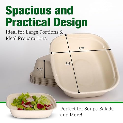 Miniatura 9 de Tazones de papel grandes de 24 onzas sin tapas, paquete de 90 cuencos desechables para sopa, suministros de fiesta sin plástico para alimentos