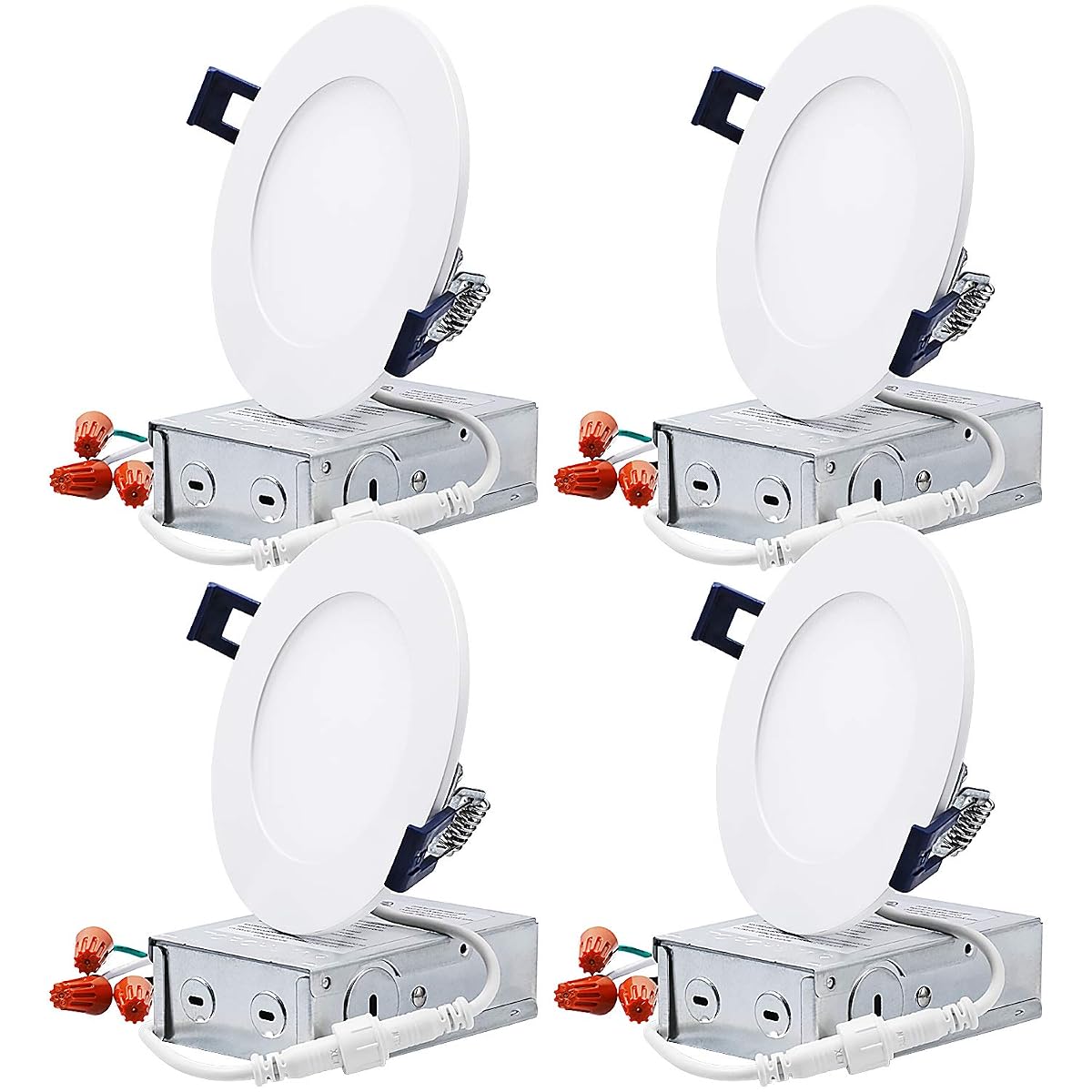 TORCHSTAR 4 Inch Ultra-Thin LED Recessed Lighting, 800lm Dimmable, Aluminum,