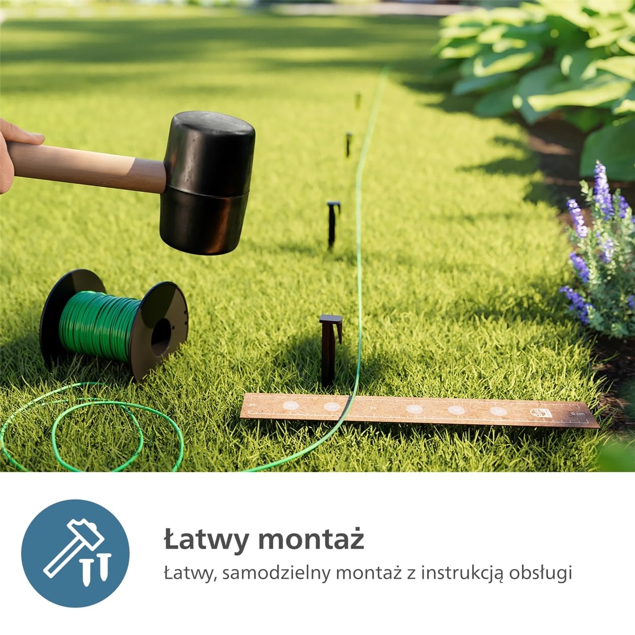 Philips RSL0010/02 Garden Care Akcesoria do Kosiarki Automatycznej, 50 m Przewód Obwodowy, Kompatybilny z Kosiarką Philips Serii 3000, Wytrzymały i Długotrwały