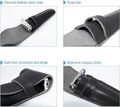 Genuine Leather Safety Razor Leather Protective/Travel Case For Any Safety Razors - Razor Case Keeps Your Double Edge Razor Blade Safe.