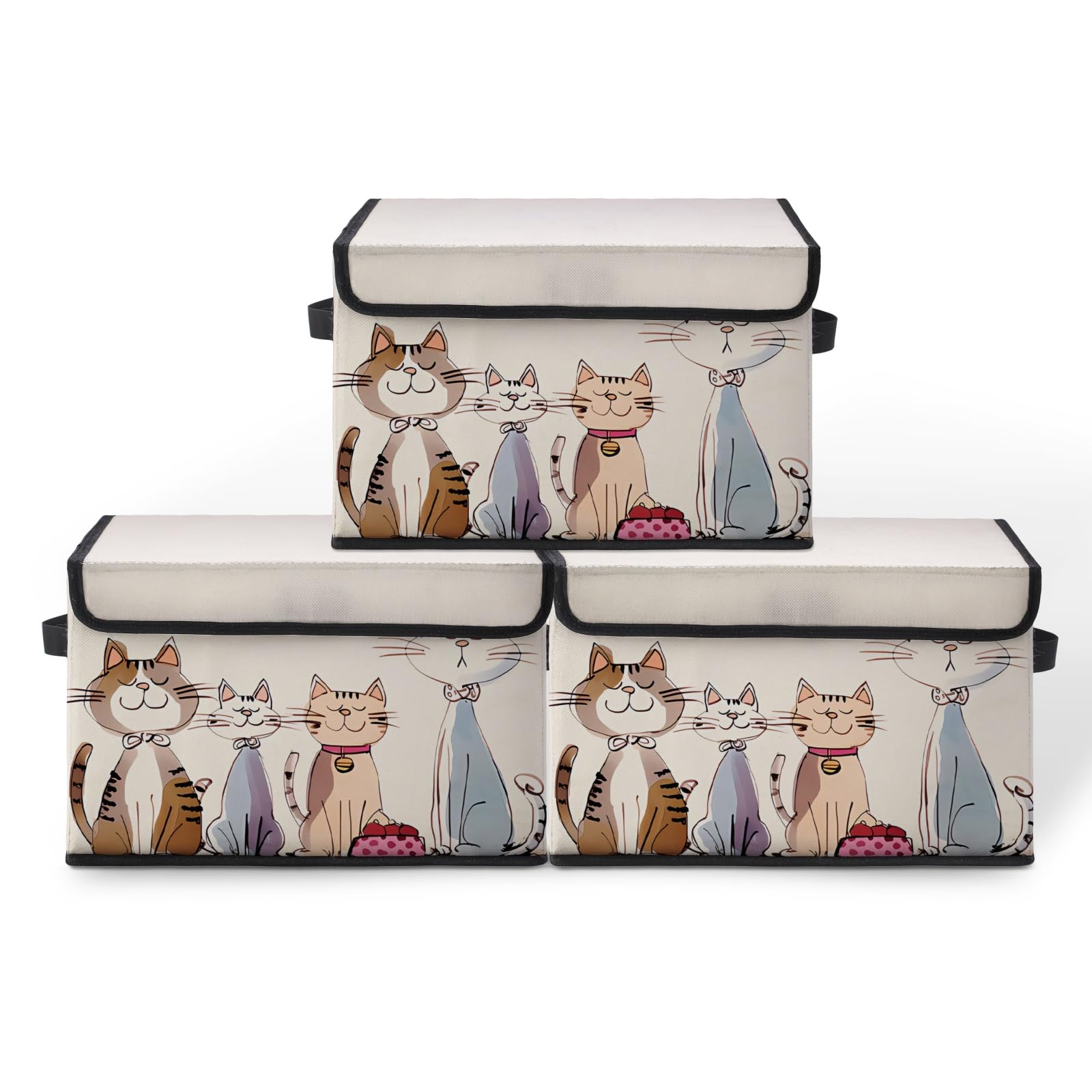 Stackable Clothes Storage Bins with Lids 3 Pack