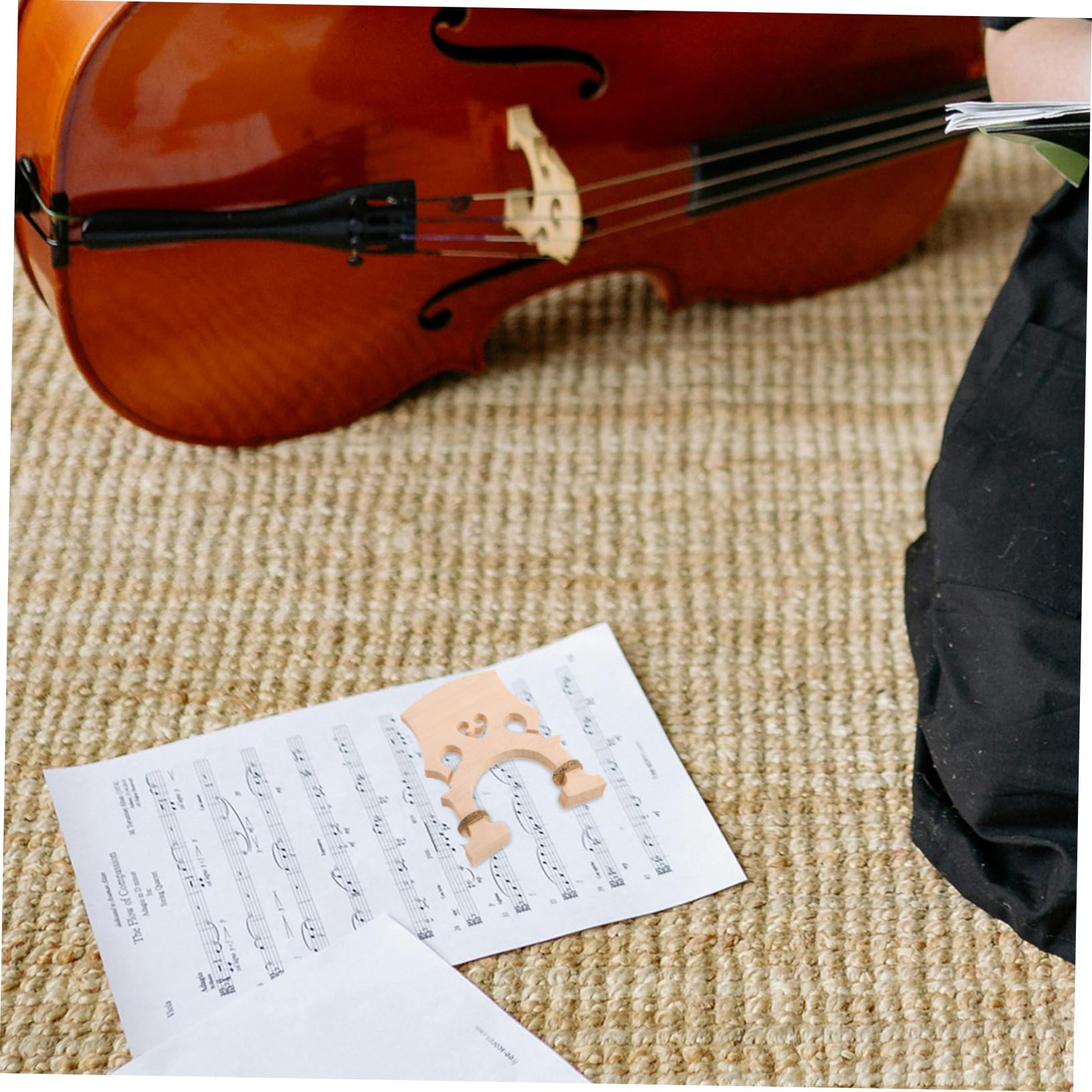 BESTonZON Chevalet de Violoncelle Réglable en Bois D'érable 3/4 Options de Pont Haut et Bas, Conçu pour Performance et Écoles