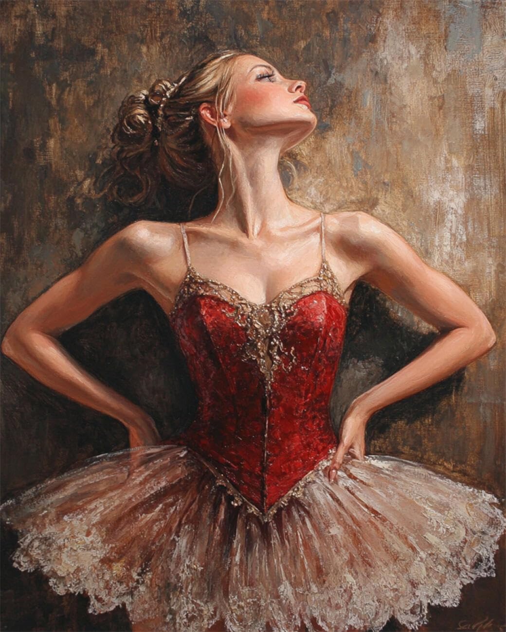 RKFLGEW 14CT Cross Stitching Kit Fantasy Dancer Embroidery Kit for Beginners Adult DIY Cross Stitches Needlepoint Set Home Decoration 40x50cm