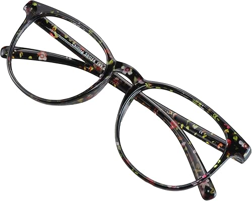 VisionGlobal Lentes de bloqueo de luz azul para mujereshombres, antifatiga ocular, lectura en computadora, elegante marco ovalado, antirreflejos