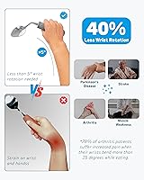 Vista 5 de Utensilios adaptativos (juego de 4 piezas) con peso de 5 oz – Utensilios en ángulo de 42° para pacientes de Parkinson, temblores de manos, artritis