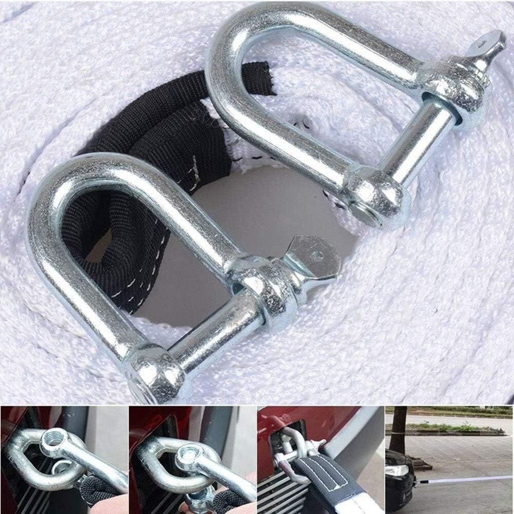 Tow Rope 5m/16.4ft 6Tons Heavy Duty Car Road Recovery Tow Strap Towing Ropes with 2 Tow Hooks Car Accessories Styling Car Towing Ropes(5M-6T)