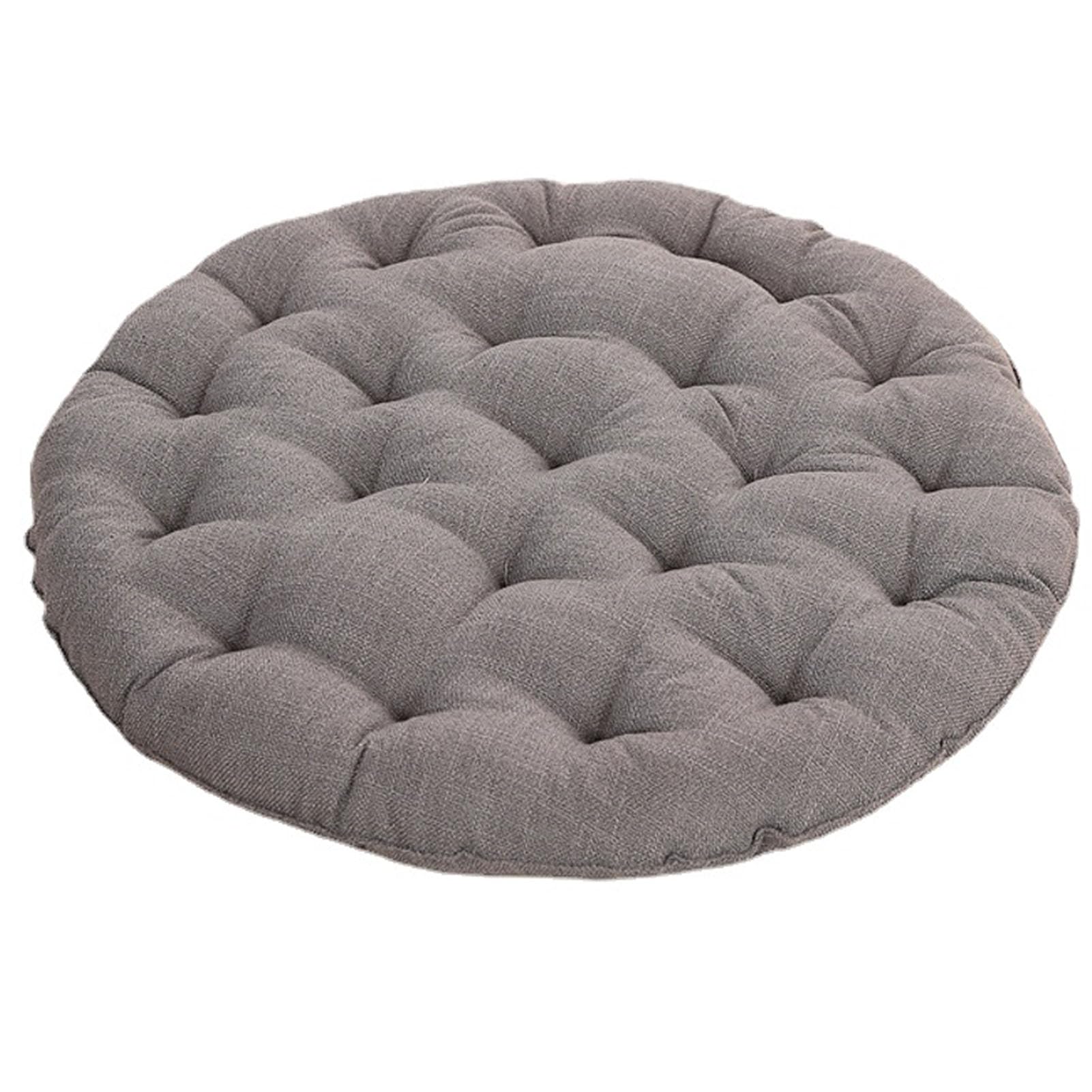 Große Bodenkissen,Rund Leinen Futon-Kissen Japanischer Stil Getuftet Boden-Kissen Meditations-Kissen für das Sitzen auf dem Boden Fenster-Kissen für Yoga Sofa Balkon (Grau,75x75x10cm)