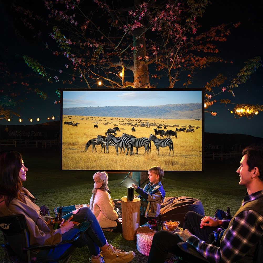 Telo Proiettore Portatile, 60-300 Pollici Schermo for Proiettore 16:9 HD Schermo Proiettore Pieghevole da Interno ed Esterno for Home Theater, Cinema All'aperto(180in)