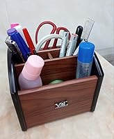 Vista 5 de Rotating remote control holder, pen holder for desk,Wooden remote storage Organizer,TV remote control caddy@YCL872R Pen container