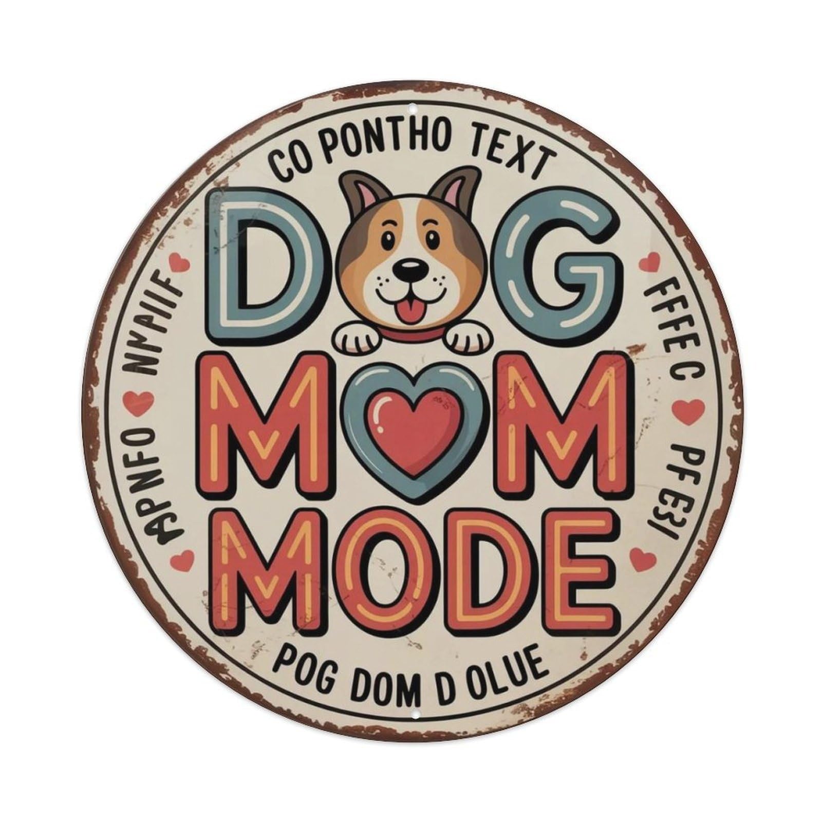 Dog Mom Mode Cartoon Metal Tin Sign Plaque