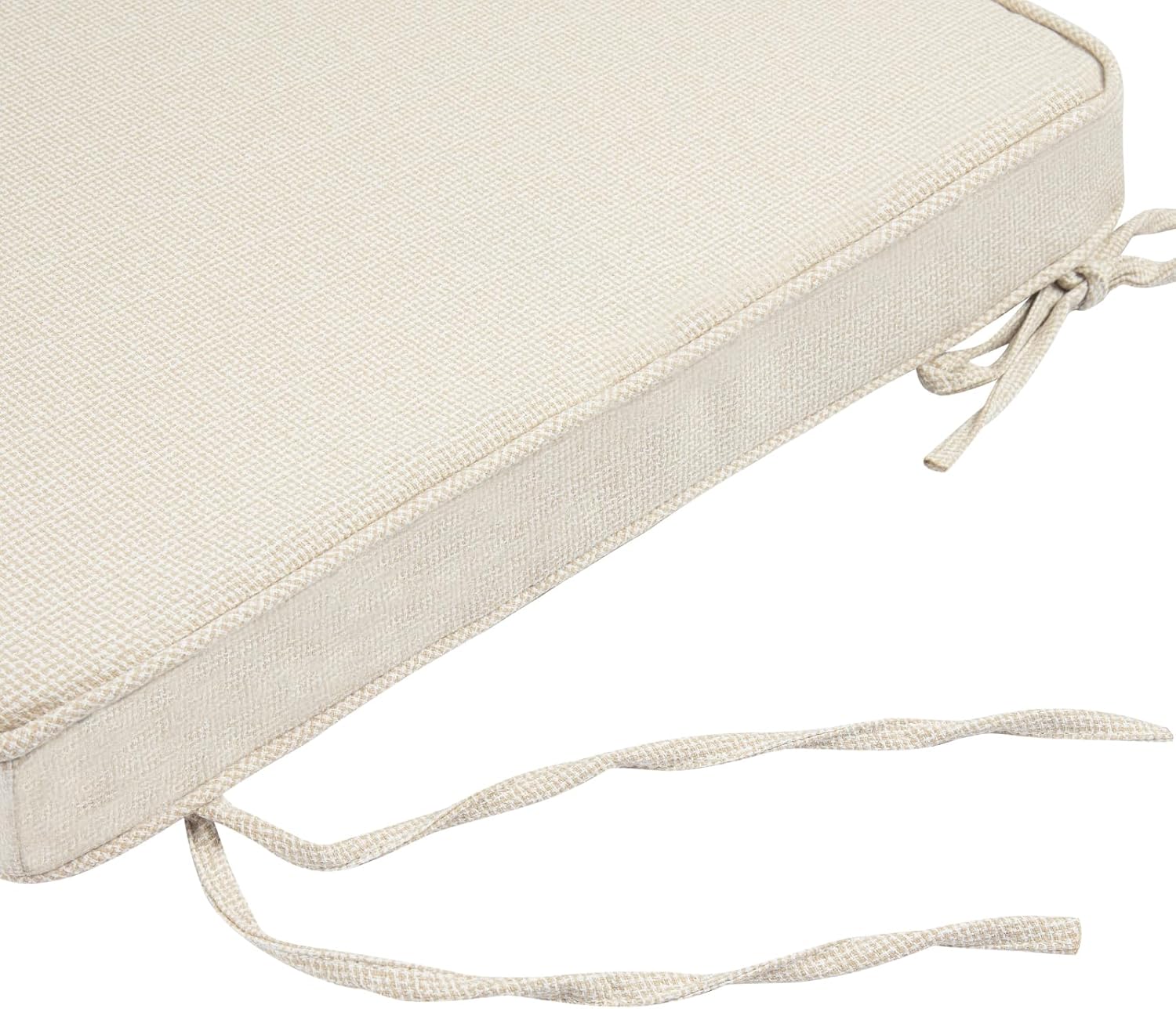 Patio Chair Cushion 18"x18"x2.5" for Patio Furniture, 2 Pack, Indoor/Outdoor Waterproof Square Corner Seat Cushion with Ties, Chair Pads for Garden Dining Office Sofa-Cream