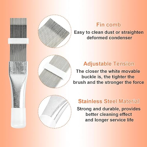 Miniatura 3 de Cepillo de limpieza de aletas de condensador de aire acondicionado, limpiador alisador de aletas de aire acondicionado, cepillo de batidor de