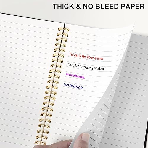 Miniatura 4 de Cuaderno de espiral rayado, cuaderno A5 de tapa dura en espiral para el trabajo, 5.7 x 8.2 pulgadas, cuadernos de papel grueso de 3.53 ozm