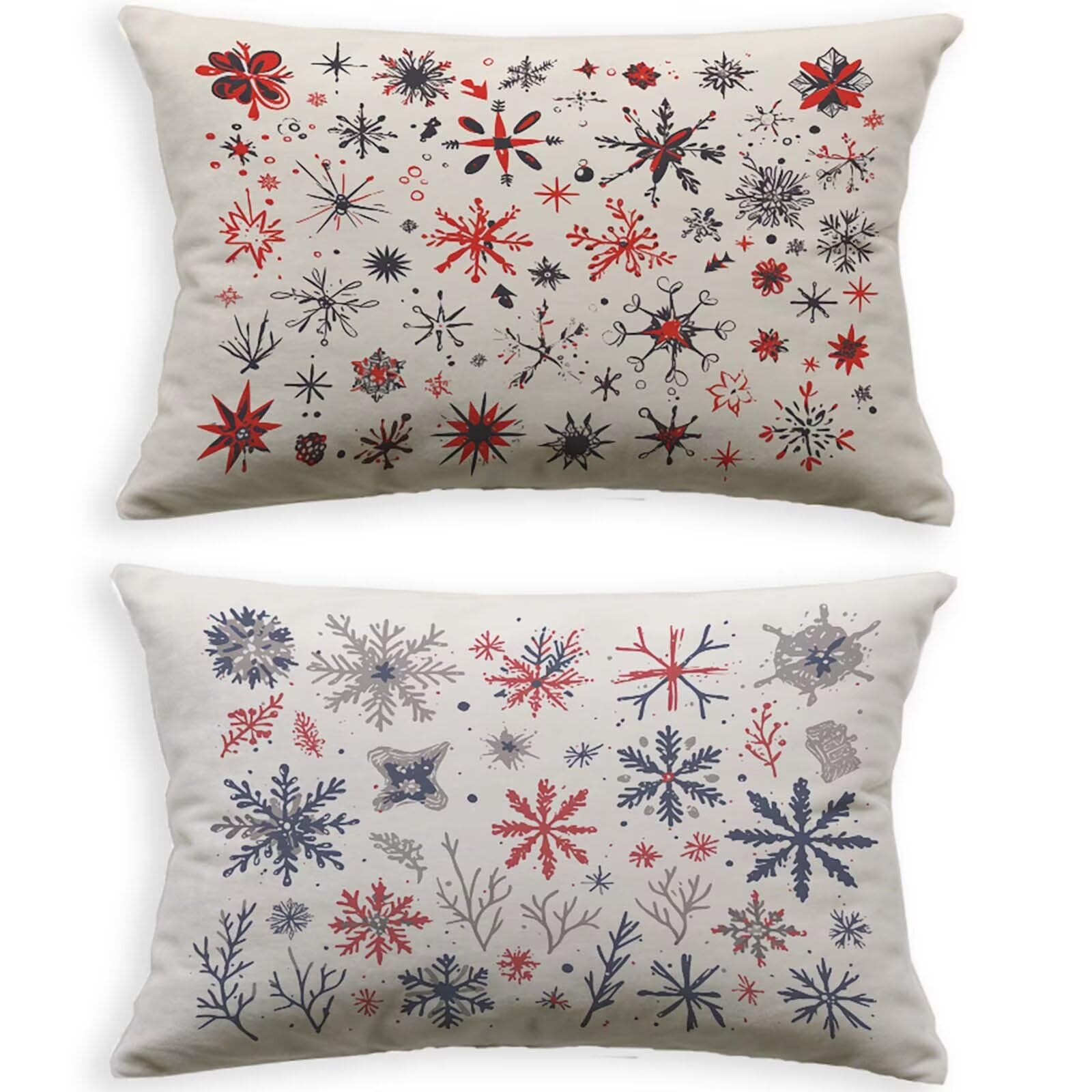 Housses de coussin de jardin blanc 80x100cm en toile lin haut de gamme avec zip invisible L-P66