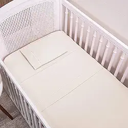 Jogo de Lençol Infantil Para Berço Americano Micropercal 200 Fios 3 Peças (Palha)