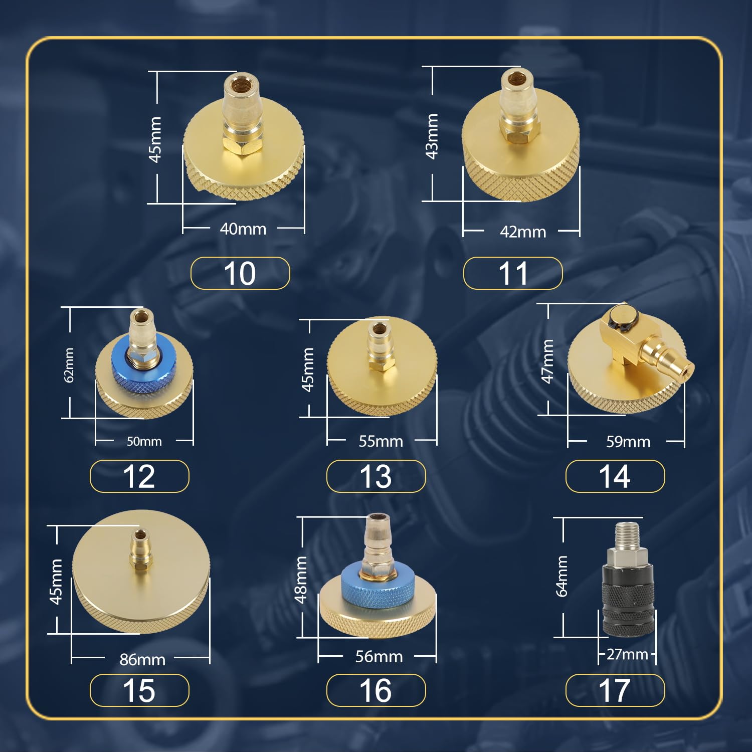 Kit de Purga de Cilindro Maestro de Freno de 17 Piezas