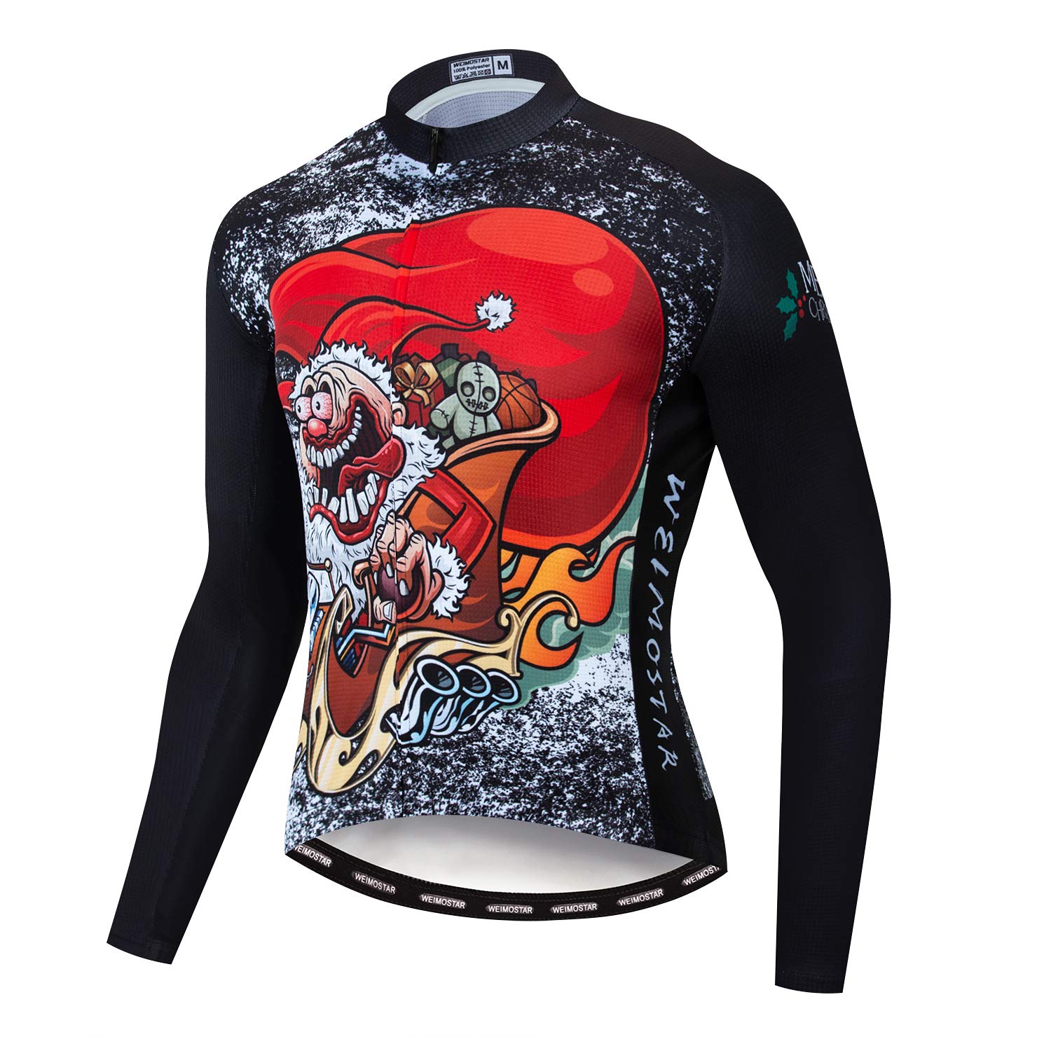Maglia da Ciclismo da Uomo, a Maniche Lunghe, Marca PRO Team, Riflettente, per Bicicletta, Motivo: Teschio - - XL=altezza175 / 185cmpeso 84/94 kgs