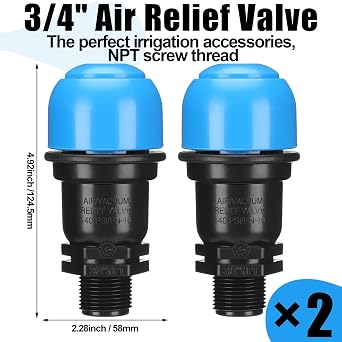 Threlaco 2 Pack 3/4 Inches Air Release Valve Air and Vacuum Release
