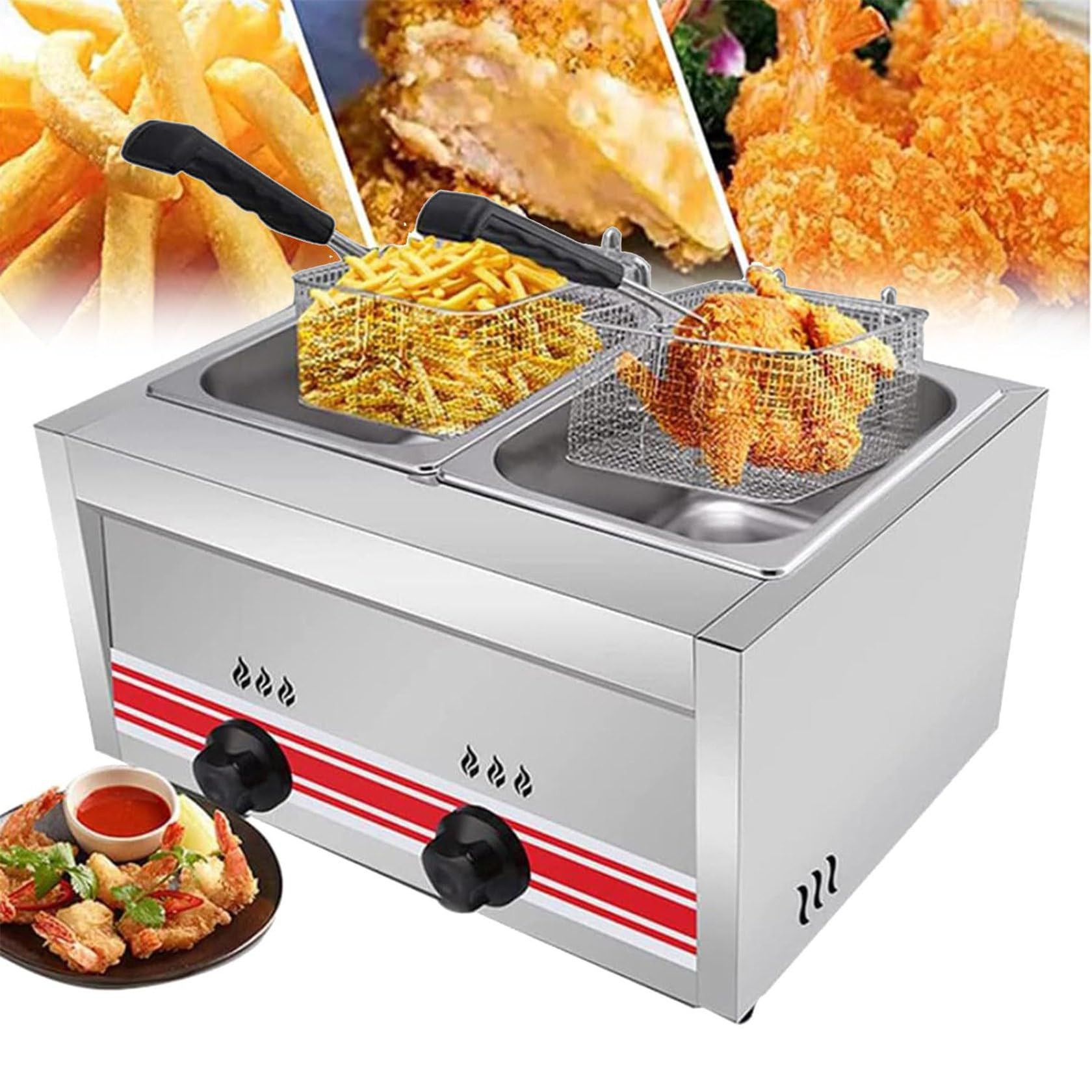 Friteuse poulet et frites pour cuisine extérieure et food truck au propane