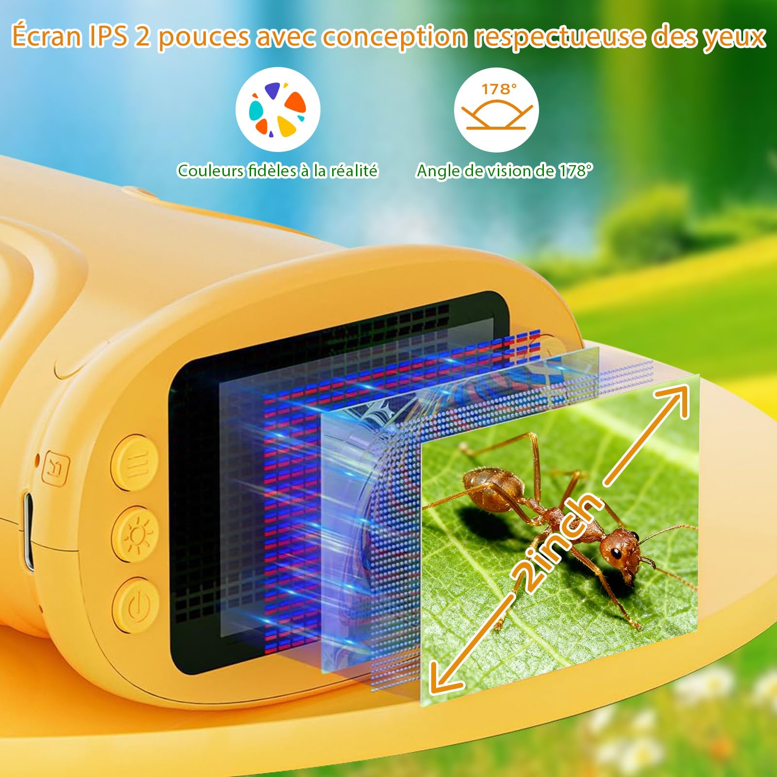 1000X Microscope Enfant, 4K Mini Microscope de Poche Portable, Temodu 2.0 Pouces Microscope Enfant, 8 Lumières LED, Sciences de 4 à 6 Ans et de 8 à 12 Ans