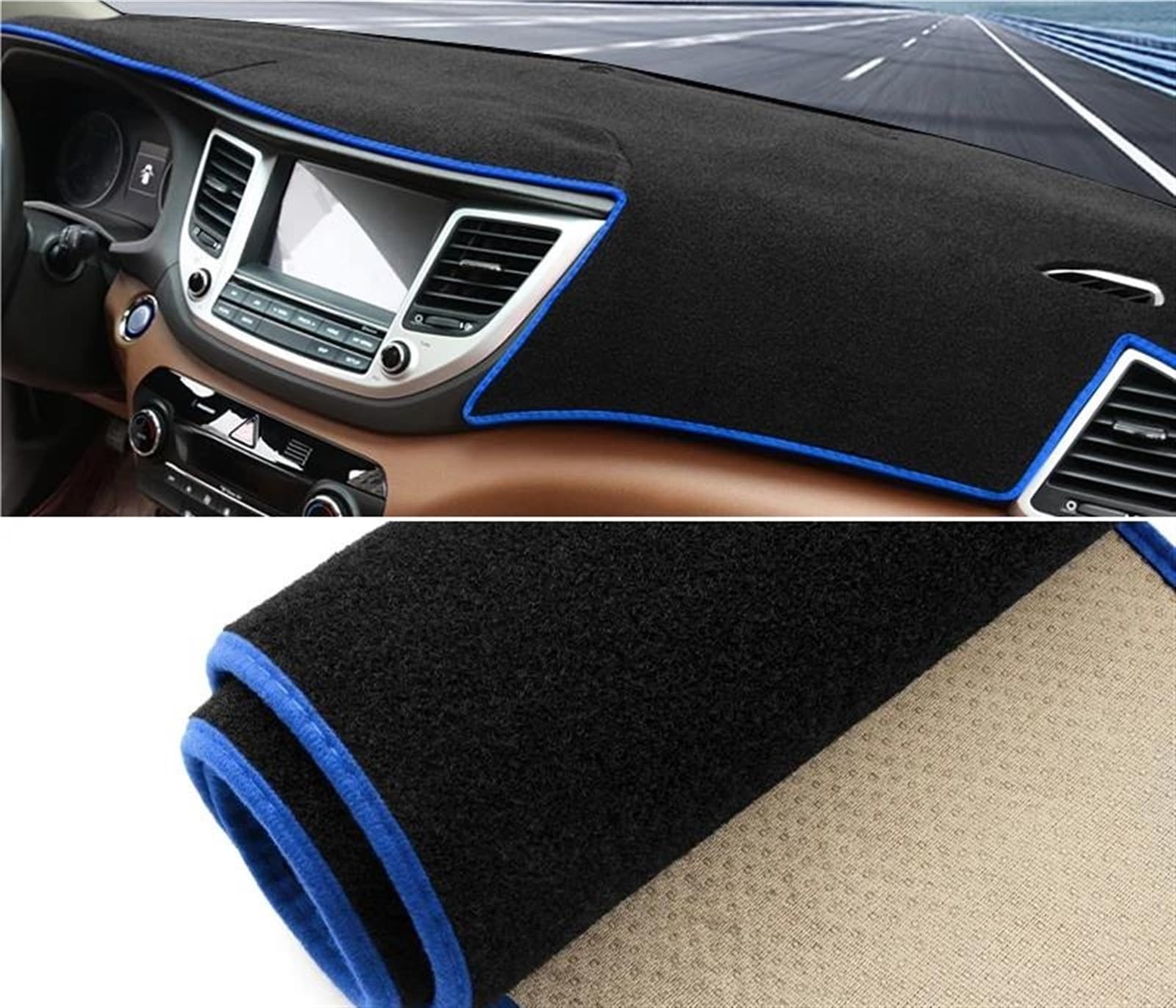 Tapis De Protection Pour Tableau De Bord Hyundai Tucson 2015-2018 - Anti-reflet, Antidérapant, Polyester