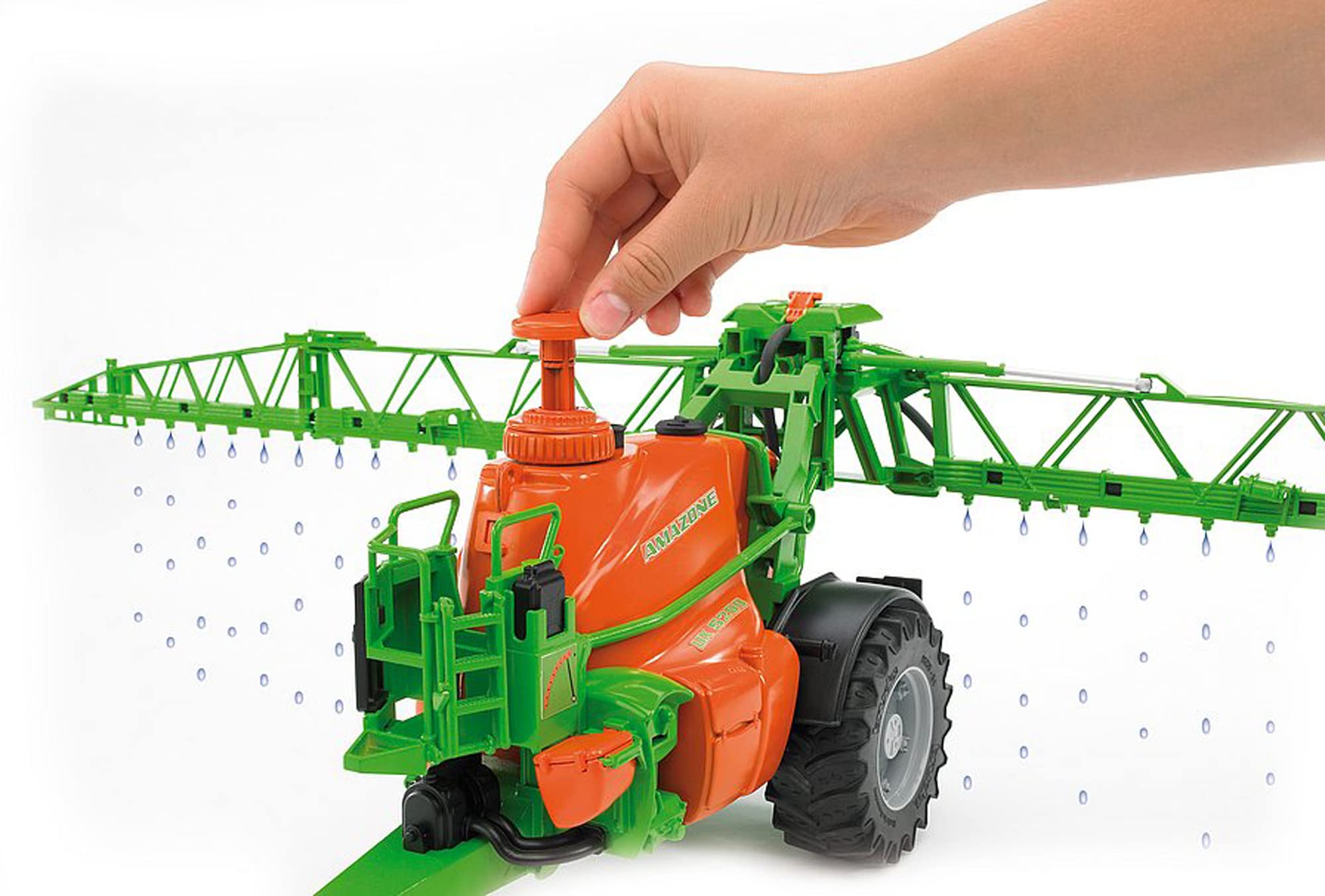 bruder 02207 - Opryskiwacz polowy Amazone UX 5200 | z zbiornikiem na wodę, opryskiwacz polowy do rolnictwa, gospodarstwo, 1:16