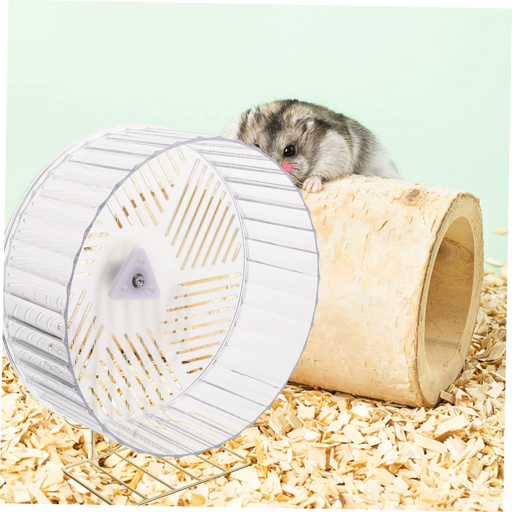 POPETPOP Rueda para Hámster Base Estable de Aleación y Plástico, Rueda Silenciosa para Ardilla y Jaula, Accesorio Adecuado para Deportes de Mascotas Pequeños