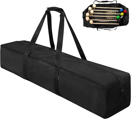 Cosmos Juego de croquet de 40 pulgadas, bolsa de transporte de mazo de croquet, organizador de bates de portería para sostener 6 jugadores, bolsa de