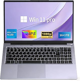 FUNYET 15.6 Inch Laptop, 16GB RAM, 1TB SSD, 2026 Win 11 Pro Laptop, Laptop N150 Processor (up to 3.6 GHz), 6000 mAh, FHD 1…
