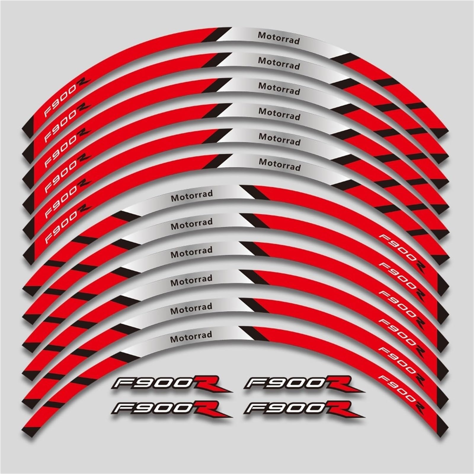Motorcycle Front and Rear Tire Waterproof Sticker for BMW F900R F900 R F900r Reflective Stripe Rim Set Decal Decorative(Color1)