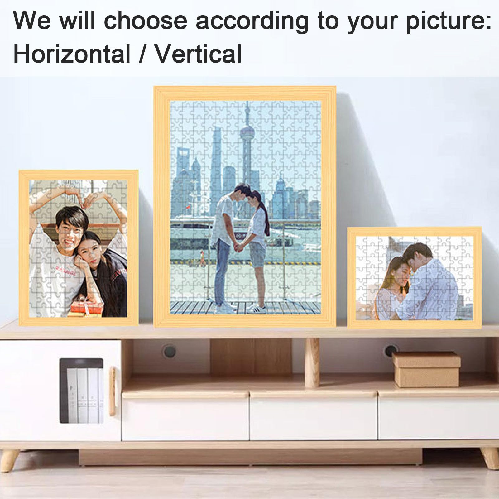 Rompecabezas de Fotos Personalizado 1500/1200/1000/500/300/120 Piezas con Marco de Fotos Rompecabezas Personalizado con Tu Propia Imagen Regalos,700 Pcs