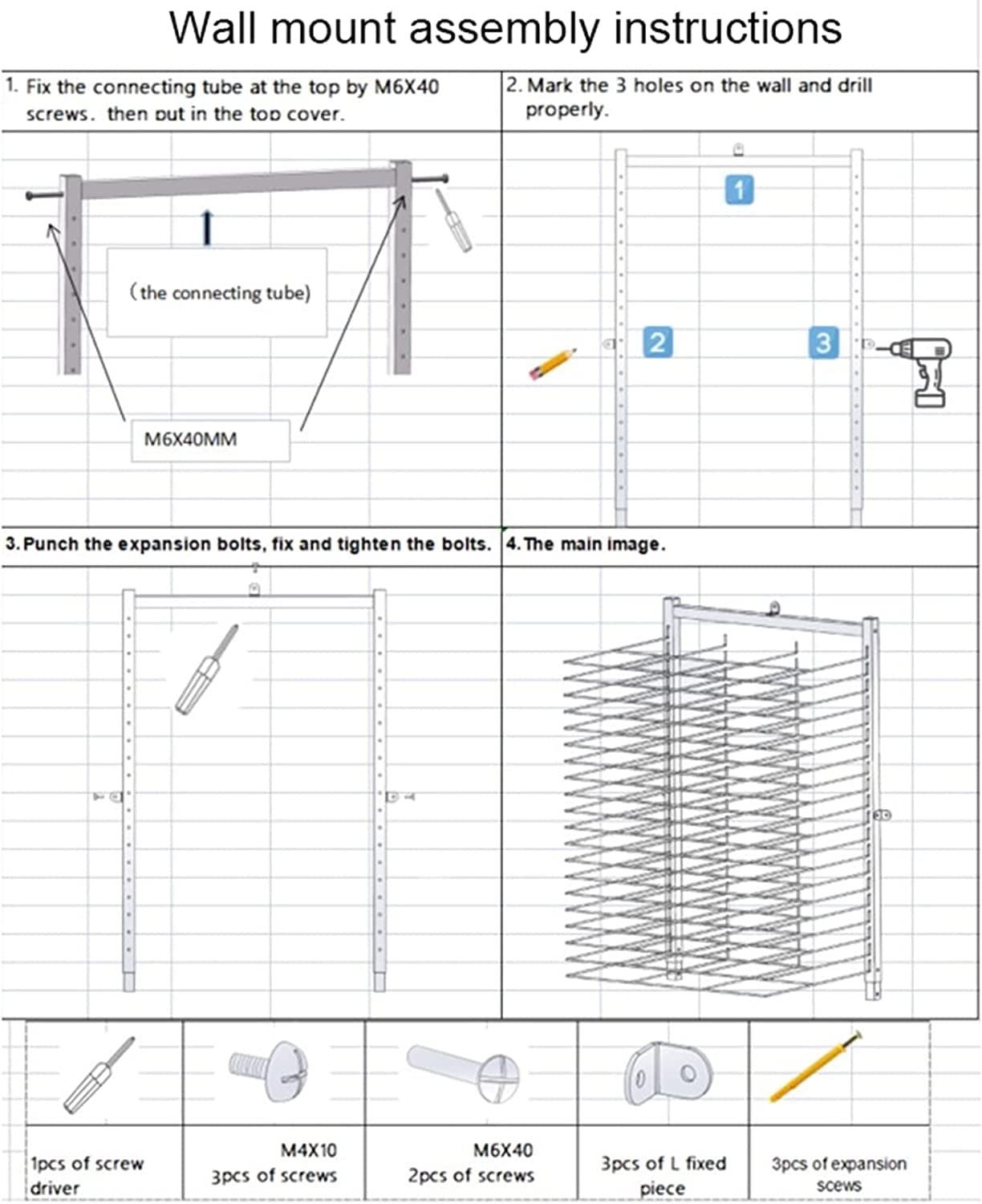 Séchoir à peinture pour salles de classe et studios d'art - Fixation murale/mobile - Avec étagères métalliques - Noir et blanc - 20 étagères