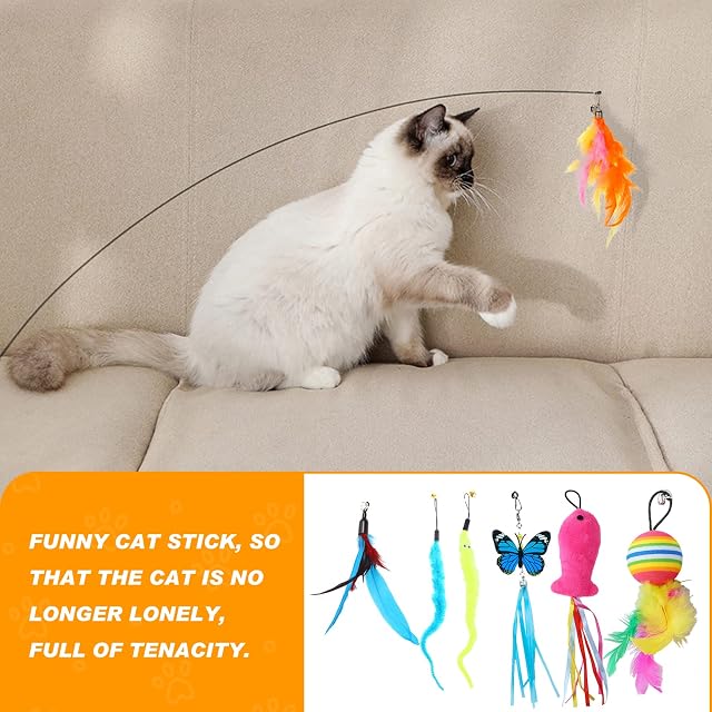 Foto 6 de 7 de YUTUY Juguetes para Gatos, 42 Piezas Set de Juguetes con Túnel ,Palo Divertido,Ratones,Hierba…