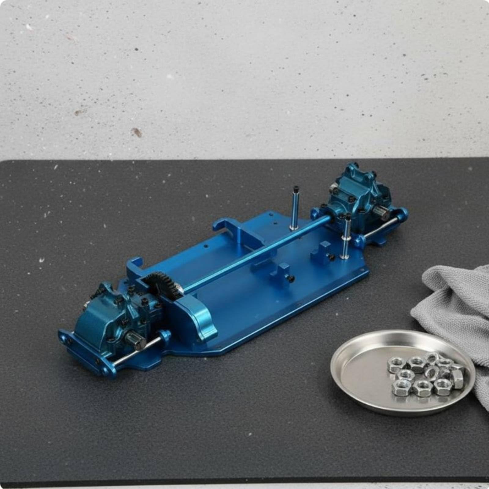 F Fityle Modelo Chasis de Coche RC Kit de Modificación Conjunto de Transmisión Piezas Metálicas Aluminio Resistente y Diferenciales Metálicos Gemelos Apto para, Oro