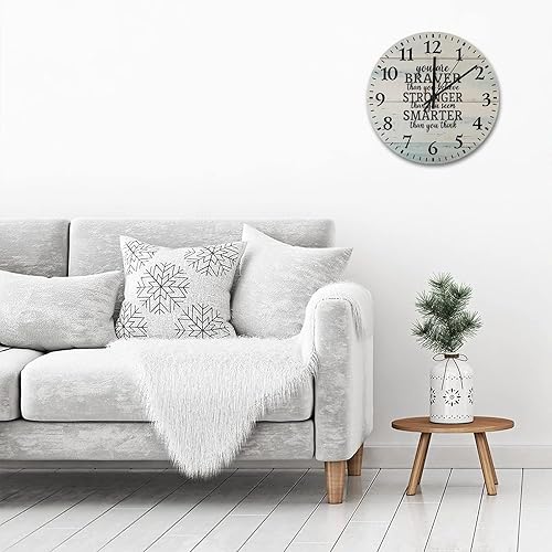 Miniatura 9 de Reloj de pared de madera You Me & The Dogs silencioso sin tictac de cuarzo, funciona con pilas, decoración para baño, dormitorio, cocina, oficina o