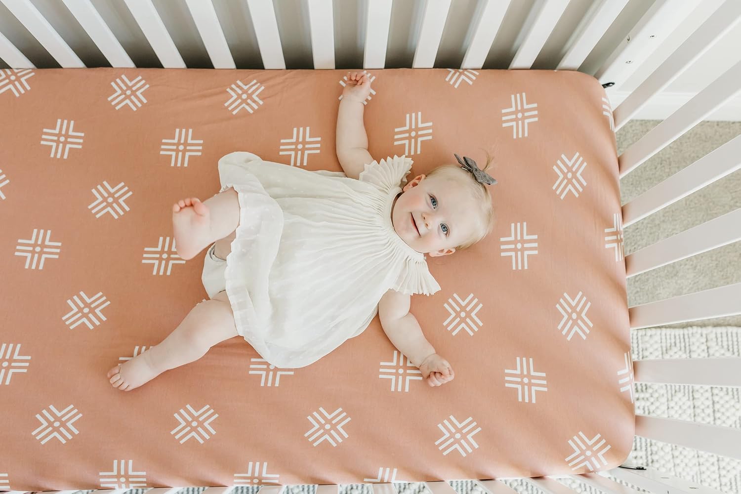 Premium Fitted Knit Crib Sheet/Toddler Sheet Mesa by Copper Pearl