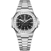 Poedagar Luxury Square Watches for Men Waterproof Luminous Date Man Wristwatch Stainless Steel Fashion Casual Mens Quartz Watch