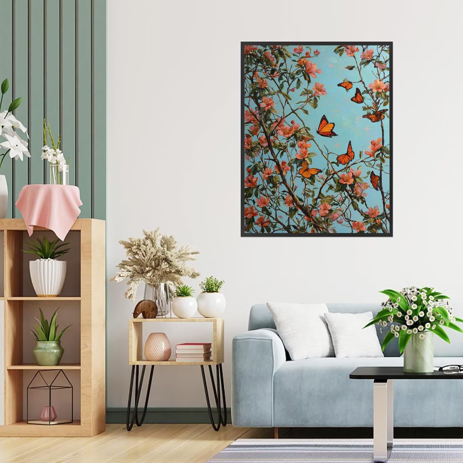 Dipingere con i Numeri Adulti farfalla, arancione Dipingere con i Numeri Bambini DIY Kit, Set Premium con Pennelli, Decorazione Casa & Creativo Regalo, Attività di Tempo libero 90x120cm z-128